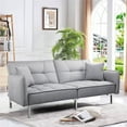 Alden Design Fabric Covered Futon Sofa Bed with Adjustable Backrest