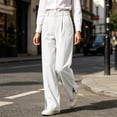 thumbnail image 6 of Zormilly Dress Pants Women High Waisted Business Casual Wide Leg Trousers with Pockets Side Slit Office Dressy Loose Pants, S-2XL, 6 of 9