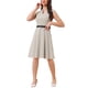 thumbnail image 2 of Vestido de trabajo INSPIRE CHIC para mujer, corte acampanado, vestido de negocios de manga corta 2024, color gris, 2 of 6