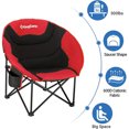 thumbnail image 3 of KingCamp 2 Pack Foldable Saucer  Polyester Lounge Chair w/Cupholder Storage, Black/Red, 3 of 12