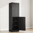 thumbnail image 4 of Ero 67" Metal Storage Cabinet with Lock, Tall Narrow Office File Cabinets with 2 Doors & 4 Adjustable Shelves, 4 of 7