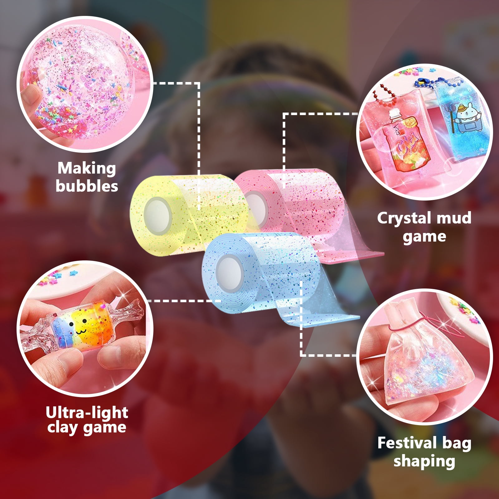 Arcticwind 63Pcs Nano Tape Bubble Kit, Nano Double Sided Adhesive Tape Bubbles,Nano Tape Toys Kit for DIY Party Activities Toys