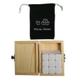 thumbnail image 2 of Labymos Whiskey Stones Set 9 Granite Whiskey Chill Rocks with Wooden Box and Velvet Bag, 2 of 8
