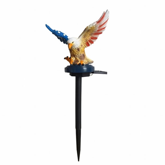 Personalized Eagle Solar Garden Light, 250th Anniversary LED Stake With American Flag Wings, Resin Patriotic Outdoor Decor For Yard, Perfect Memorial Day 4th Of July Gift