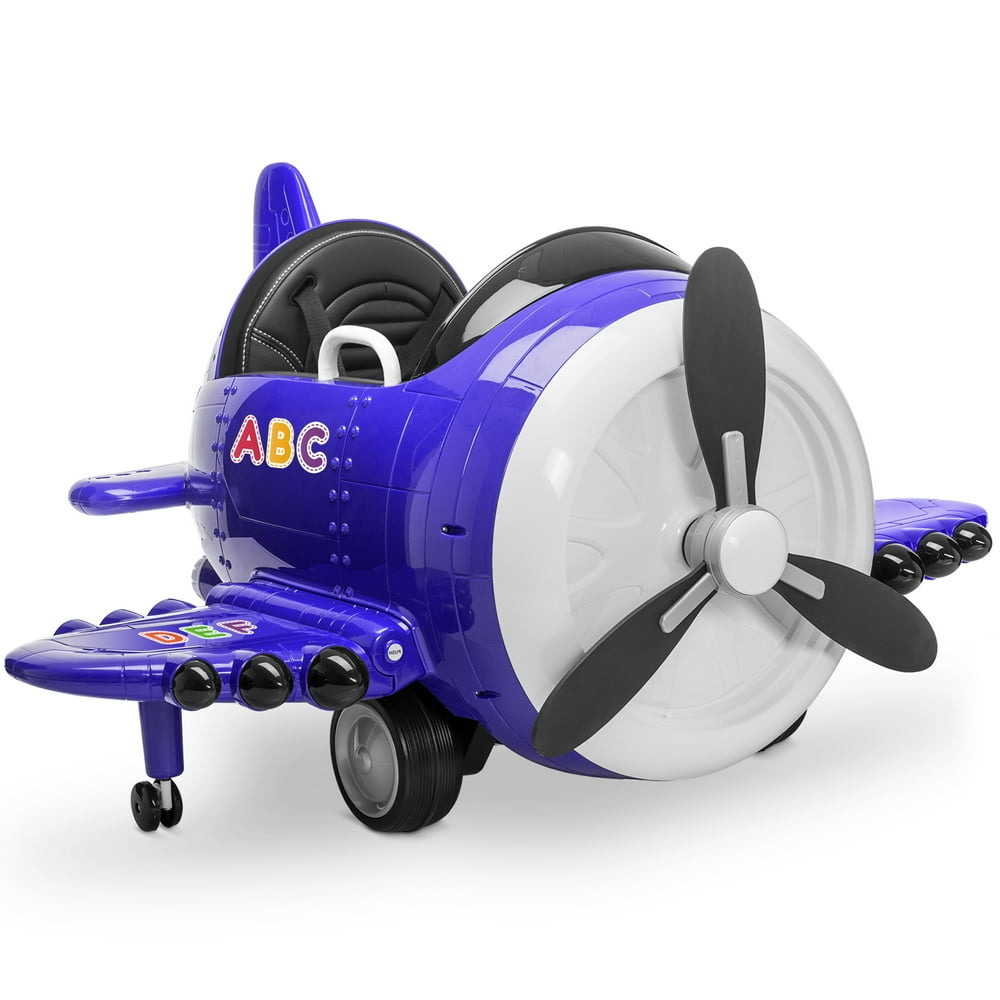 Kidzone 12V Kids Toy Electric Ride On Aircraft 360 Spin 3 Speed