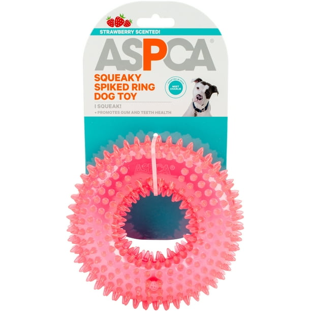 Aspca Squeaky Spiked Ring Dog Toy Pink Walmart