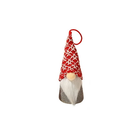 

Tiitstoy Light-Emitting Knitted Faceless Old Man Doll Long Beard Doll Christmas Tree Pendant