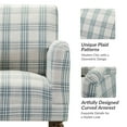 thumbnail image 4 of Modern Plaid Accent Chair Upholstered Blue Armchair Home Bedroom Living Room, 4 of 8