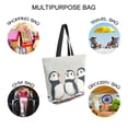 thumbnail image 7 of FORMRS Womens Canvas Tote Bag with Zipper Inner Pocket Shoulder Handbag, Cute Puffin, 7 of 7
