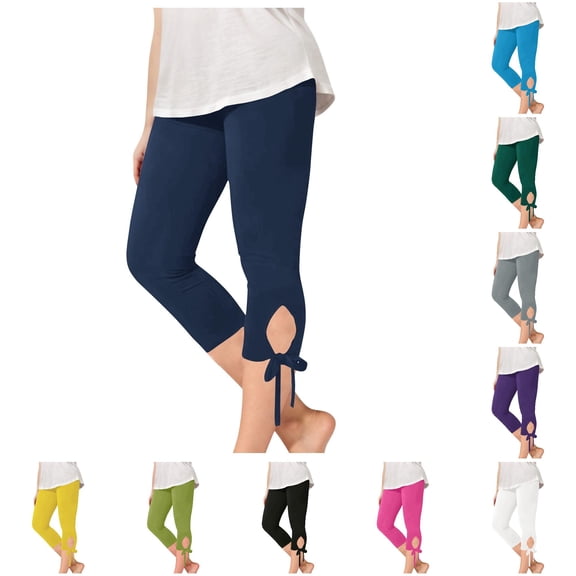 Shachafan Girls Stretchy Capri Leggings For Summer Comfortable Solid Color Casual Yoga Beach Workout Play Pants Star Leggings Kids