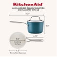 thumbnail image 2 of KitchenAid Hard-Anodized 2 Quart Ceramic Induction Saucepan with Lid, Dishwasher Safe and Oven Safe to 500°F, Agave Blue, 2 of 11