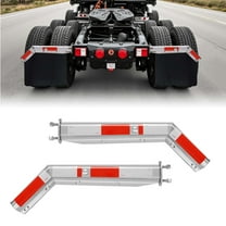 VEVOR Stainless Steel Angled Spring Loaded Mud Flap Hangers, 2-1/2" Bolt Spacing Mudflap Hangers for Semi Trucks, 1 Pair Heavy Duty Semi Truck Mud Flap Hanger Set with Reflective Strips, Silver