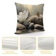 thumbnail image 4 of Shiartex Zen Water Lily Pillow Covers White Flower and Butterfly Stone in Water Throw Pillows White, 4 of 5