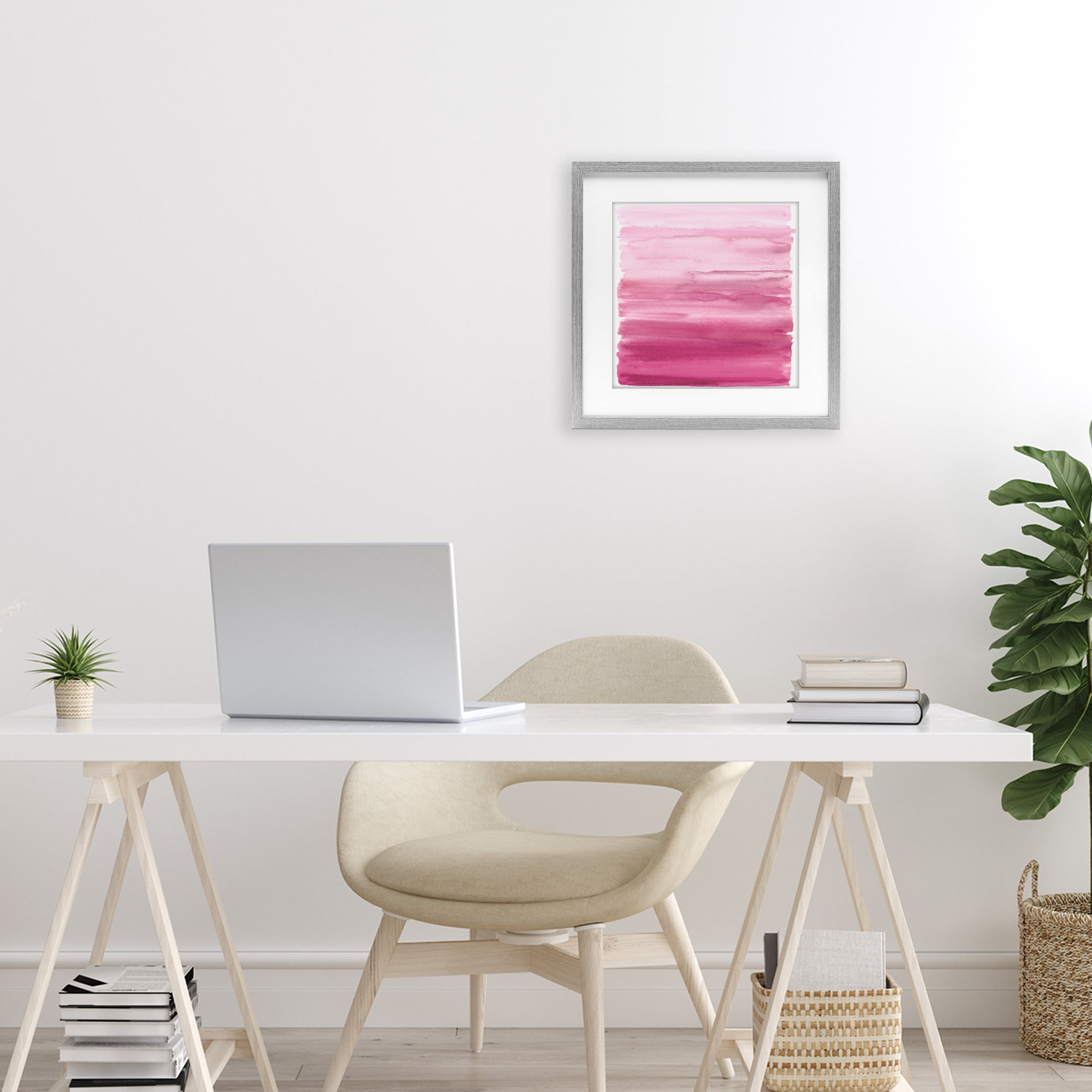 Stupell Industries Gradient Pink Blush Gray Framed Print Under Glass, design by Allie Corbin