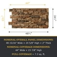 thumbnail image 3 of Faux Stacked Stone 3D Textured Wall Panel Sample | Sedona | 8"L x 8"H | Sample Size | Cognac Brown, 3 of 6