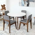 thumbnail image 3 of Chance 5-Piece Mid-Century Dining Set w/ 4 Fabric Dining Chairs in Dark Gray, 3 of 3
