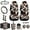 Brown Cow Print, variant on Yuyamidu Deer Car Front Seat Cover Set 12 PCS American Flag Bucket Seat Covers Steering Wheel Cover Seat Belt Pads Armrest Cover Garbage Bin Air Vent Pocket Rearview Mirror Cover Cup Mat Keychain