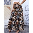 thumbnail image 4 of a.Jesdani Womens Skirts Casual High Waist Ruffle Swing Beach Maxi Skirt with Pockets Black Floral M, 4 of 6