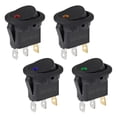 thumbnail image 1 of 4Pcs Lighted Rocker Switch Waterproof DC 12V 20A Round Rocker Toggle Switch 3 Pins Toggle Buttons For Car Automotive Boat Truck ,Easy to Install, 1 of 6
