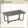 thumbnail image 3 of Gymax Table Basse en Bois de Caoutchouc Massif, Table Centrale avec Base en Forme de Croix, Table d'Appoint, 3 of 10