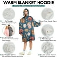 thumbnail image 5 of Blue Baseball Stadium Pattern Wearable Oversized Blanket,Wearable Blanket Hoodie for Adults,Cozy Hooded Blankets with Super Pockets,Super Warm Fuzzy Pullover for Women & Men, 5 of 6