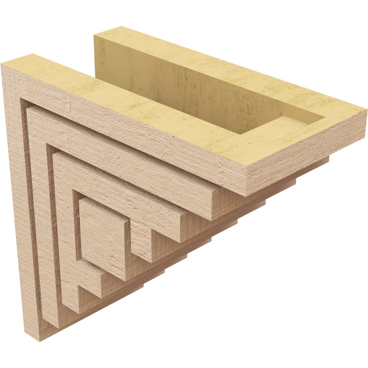 4"W x 8"D x 8"H Classic Landon Rough Cedar Woodgrain TimberThane Corbel, Primed Tan