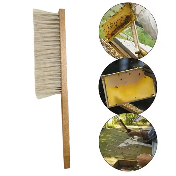 Bee Brush Wooden Handle, Bee Brush, Bee Brush Tool with Wooden Handle