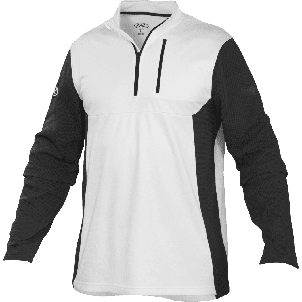 Rawlings Youth Quarter Zip Fleece Pullover White Black Large Walmart