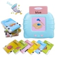 thumbnail image 1 of Tarjetas didácticas parlantes Juguetes educativos - Tarjetas didácticas parlantes Juguetes de aprendizaje para niños pequeños - Tarjetas didácticas de juguetes Montessori para edades 2 3 4 5 6 - Azul, 1 of 5