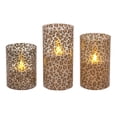 thumbnail image 4 of Velas LED de Vidrio Mark Feldstein & Associates Leopardo Salvaje sin Llama Juego de 3, 4 of 4