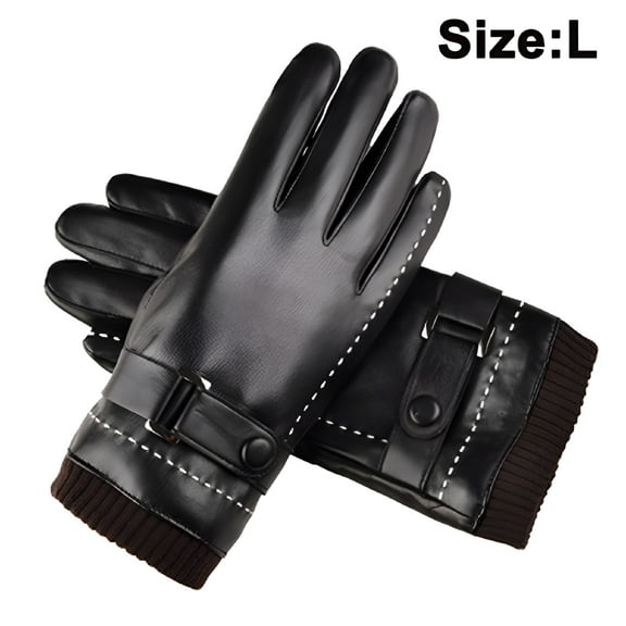 TELOLY Winter Leather Gloves for Women, Wool Fleece Lined Warm Gloves, Touchscreen Texting Thick Thermal Snow Driving Gloves