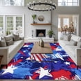 thumbnail image 4 of Abstract White Star Washable Area Rug 5 x 7 ft Red Blue Ink Splatter Graffiti Modern, Soft Non Slip Rugs Stain Repellent Indoor Felt Carpet for Living Dining Room Bedroom Home Office, 4 of 9