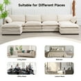JUSTLET Big Wide Seat UShaped Sectional Sofa Set, Indoor Convertible