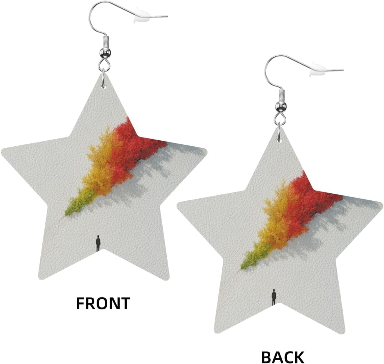 Colorful Fine Four Seasons Earrings for Women PU Leather Dangle Earrings, Lightweight Star Shape Leather Teardrop Dangly Ear Pendants Jewelry Gift[o444]