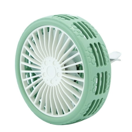 USB Car Fan Small Cooling Clip Fan 360 Degree Rotatable Car Fan with 3 Speeds Strong Wind Air Vent Fan Portable Colorful Light Vehicle Fan for Car Truck RVs Green