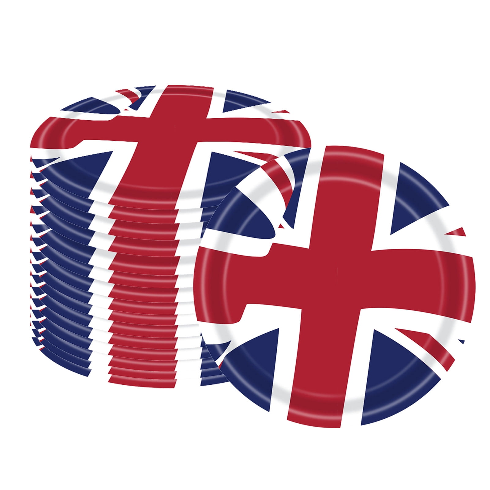 Union Jack Party Supplies Set 16pcs Britain Paper Plates, Cups, and