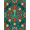 Teal Green Orange Gold, Pattern 13, variant on ODIKA 8'x10' Washable Area Rug Doormat Horror Distressed Nautical Vintage Map Border Rum Octopus Refined for Dining Room, Large Office, Lounge, Non-Slip Chair-Friendly Mat