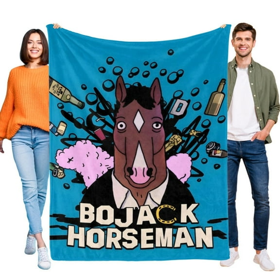 Throw Blanket BoJack Horseman Cartoon Blanket Soft Micro Fleece Fuzzy Blankets Thin Bed Couch Decor Adult Nap Bedroom Car All Season Birthday Gifts 30"X40"
