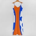 thumbnail image 5 of Blue And Orange Sleeveless Dress Loose Women's Dress Dresses Luxury Evening Dresses, 5 of 9