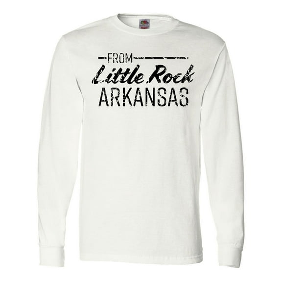 Inktastic From Little Rock Arkansas in Black Distressed Text Long Sleeve T-Shirt