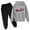 Grey, variant on Krdevn Boys 2 Piece Fall Winter Outfit Brooklyn Letter Print Hoodie and Jogger Pants Sweatsuit Set 3-4 Years,Navy