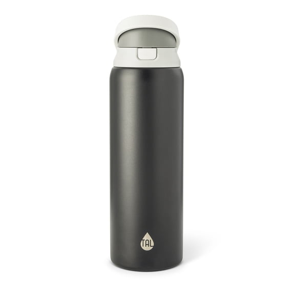 TAL 32oz Stainless Steel 2-in-1 Water Bottle with Straw and Chug Lid, Black