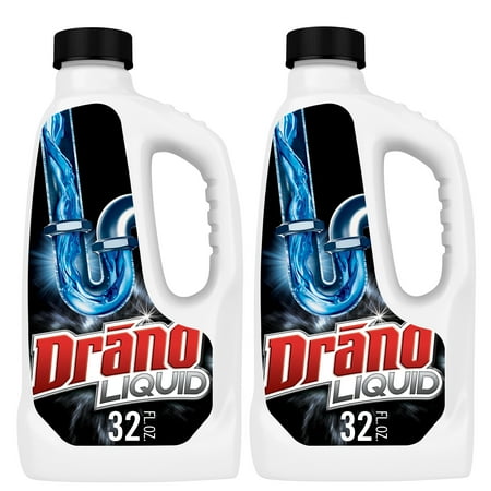 - Drano Liquid Drain Cleaner, 32 fl oz, 2 ct