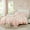 Blush, variant on 3Pcs Queen Comforter Set Beige, Ruffled Farmhouse Bedding Lightweight Fluffy, Shabby Chic Boho Style Soft Microfiber All Season Comforter, beige