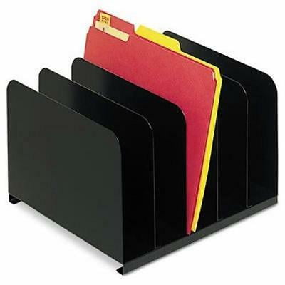 Steelmaster Vertical Organizer - Steelmaster Desktop Vertical Organizer, Five Sections, Steel, Black