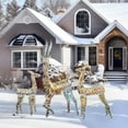 thumbnail image 3 of Baxluxe 3-Piece Lighted Christmas Reindeer, Christmas Deer Family Set, 50+80+100 LED Lights, Indoor or Outdoor Christmas Holiday Decoration for Yards Garden Lawn Patio Light Up Display, Iridescent, 3 of 7