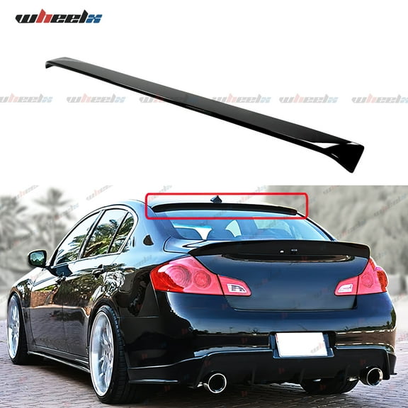 Rear Window Rooftop Spoiler Compatible with 2007-2015 Infiniti G35 G25 G37 Q40 Sedan, Duckbill Style Wing Lip Splitter 2007 2008 2009 2010 2011 2012 2013 2014 2015 (Glossy Black)
