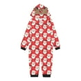 thumbnail image 2 of Wyobmus 2024 Christmas Matching Family Pajamas Set Elk Antler Hooded Romper Zipper Jumpsuit Loungewear for Kids, 2 of 4