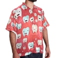 thumbnail image 2 of Tiny teeth Men's Button Down Casual Hawaiian Print Short Sleeve Summer Beach Shirt, 2 of 6