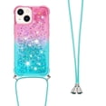 thumbnail image 3 of Funda para iPhone 13 Brillantina Líquida Divertida Reluciente y con Cristales en Movimiento Cuerpo Cruzado con Cordón Ajustable, 3 of 5